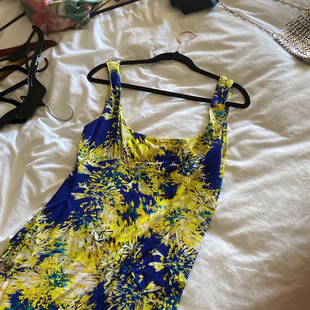 Bright square neck dress